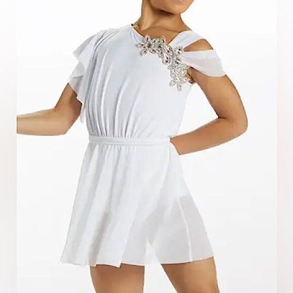 WEISSMAN Dance Costume dress ballet lyrical white Fathers And Daughter MA adult - Picture 1 of 12